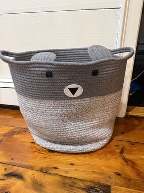 Gray Bear Rope Storage Basket for Kids
